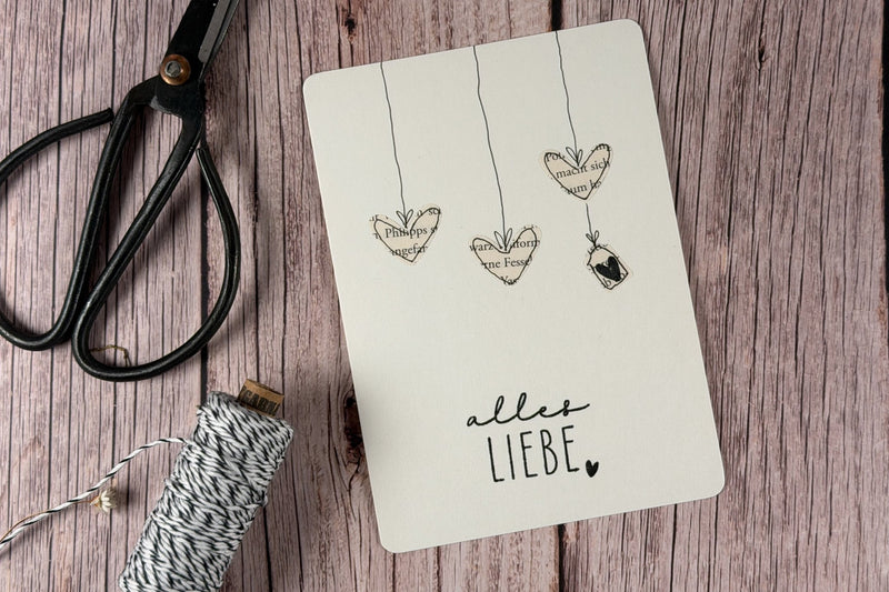Alles Liebe – von Herzen aus alten Buchseiten - IN LOVE WITH PAPER