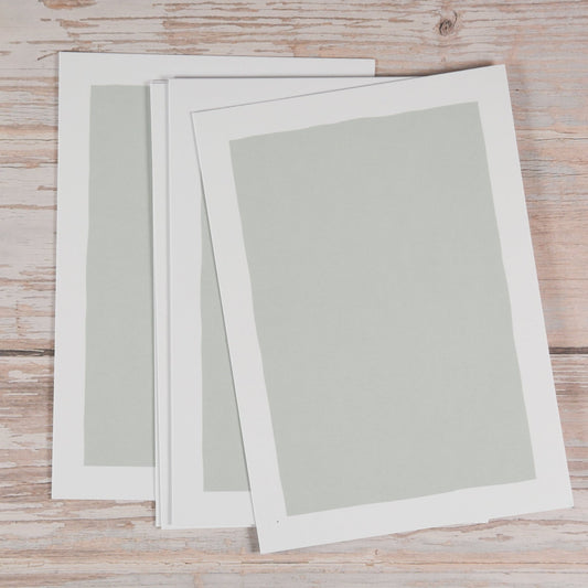 Blankokarten-Set "Frame" zum Selbstbestempeln (Graugrün)