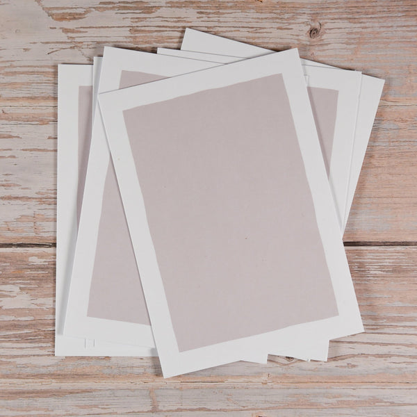 Blankokarten-Set "Frame" zum Selbstbestempeln (Graurosé)