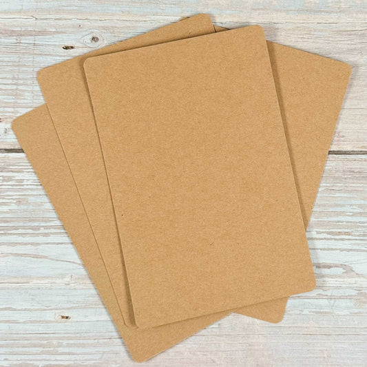 Blankokarten-Set zum Selbstbestempeln (Kraftpapier)