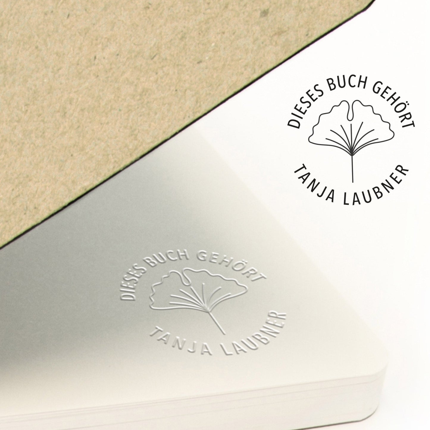 Buchprägestempel "Gingko" - IN LOVE WITH PAPER