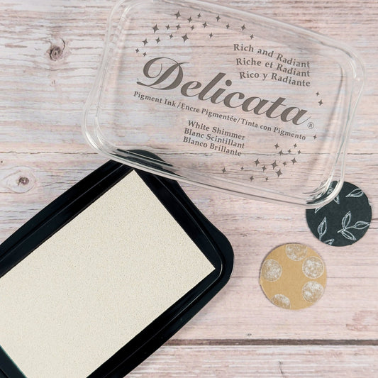Delicata White Shimmer – Stempelkissen mit echtem Perlglanz