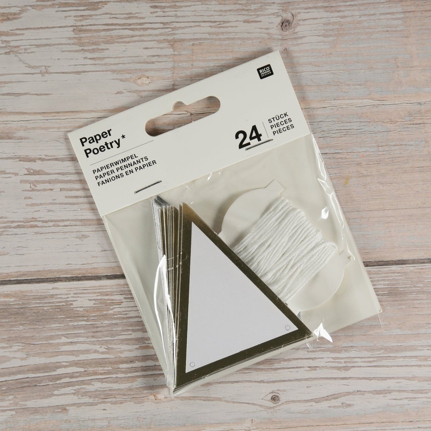 Geschenkanhänger Papierwimpel Gold/Silber (24 Stück) - IN LOVE WITH PAPER