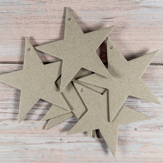 Geschenkanhänger Sterne Graukarton (6 Stück)