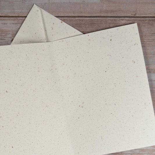 Klappkarten-Set DIN A6 (Recyclingpapier offwhite)
