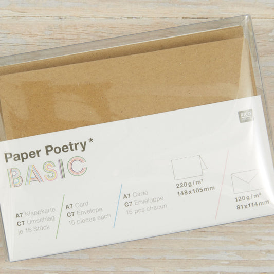 Klappkarten-Set Kraftpapier DIN A7 (30teilig)