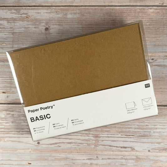 Klappkarten-Set "Kraftpapier" DIN B6 (30teilig)