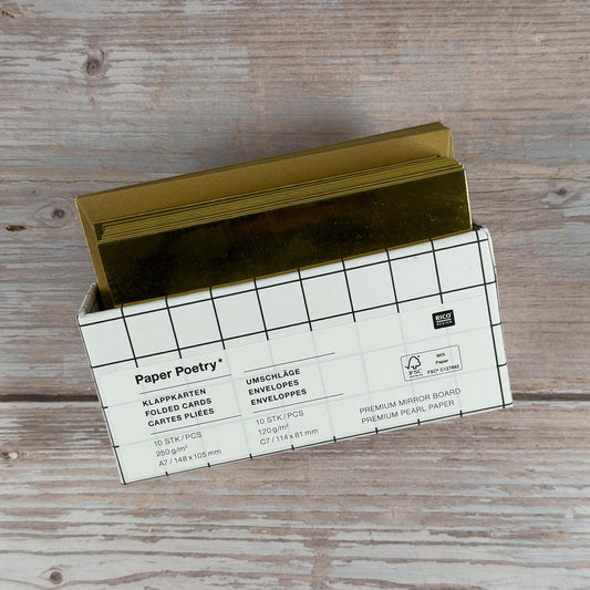 Klappkarten-Set "Spiegelkarton gold" / DIN A7 (20 teilig)