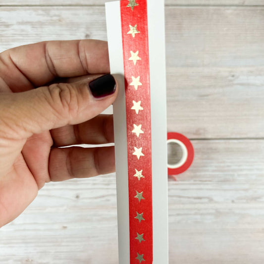 Masking-Tape Sterne (rot/gold)