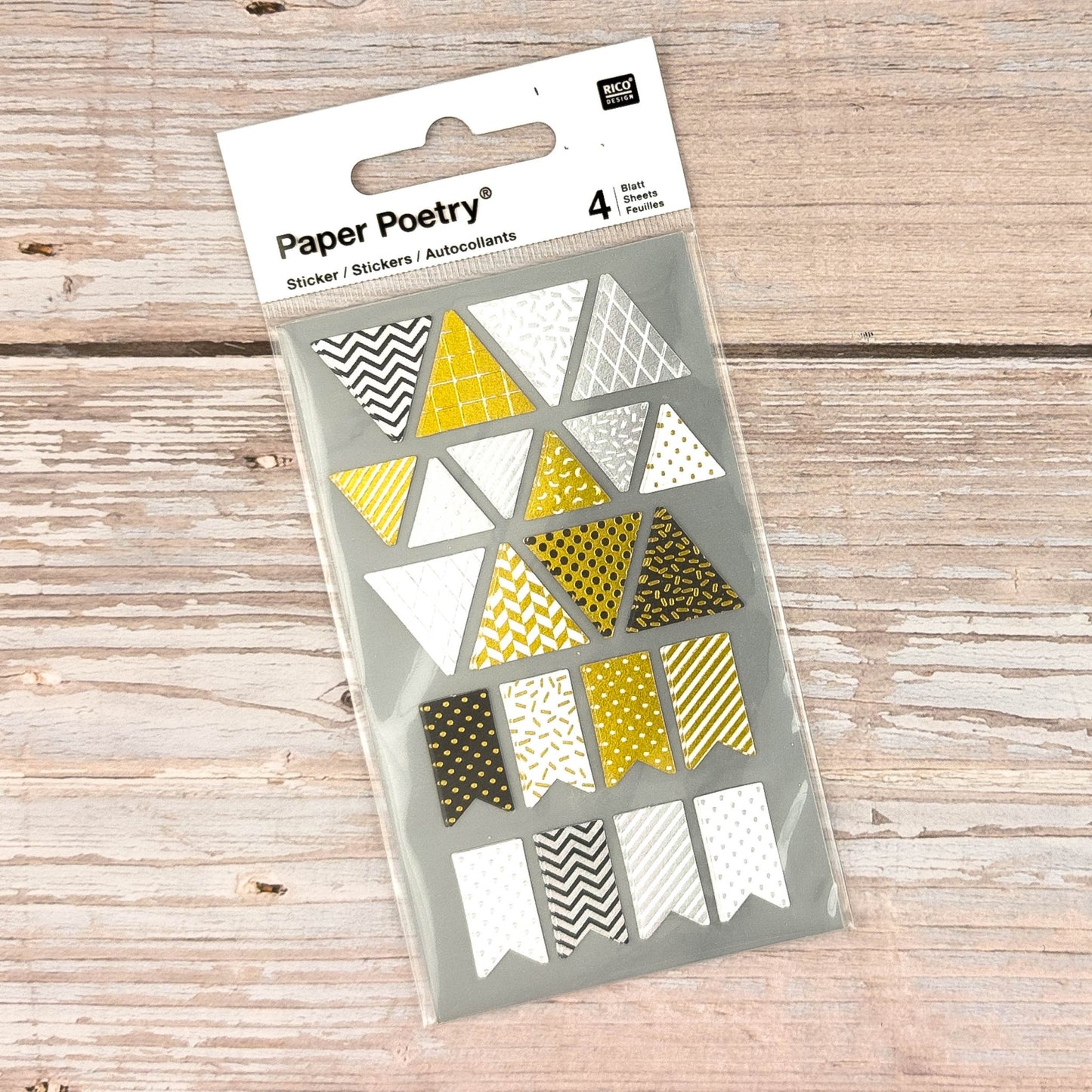 Masking - Tape Wimpel metallic (gold/silber) - IN LOVE WITH PAPER