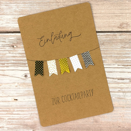 Masking-Tape Wimpel metallic (gold/silber)