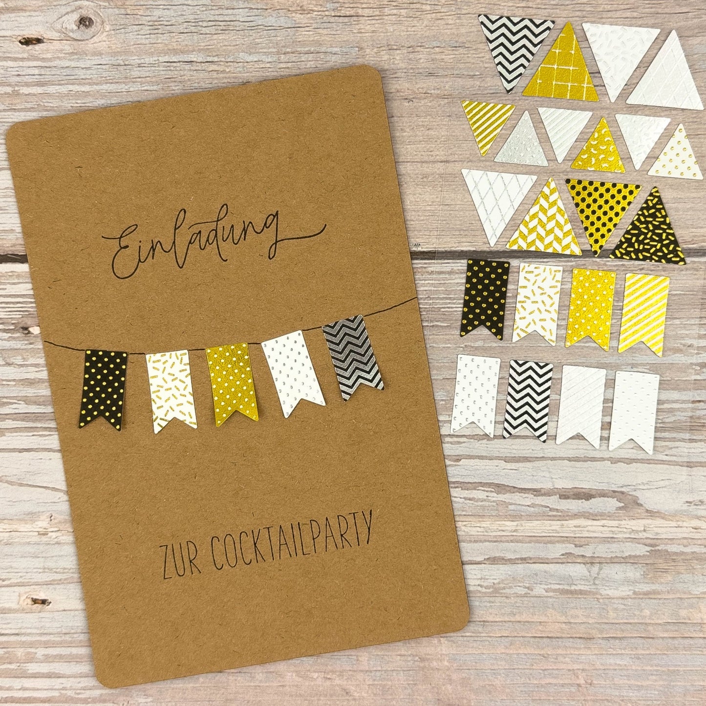 Masking - Tape Wimpel metallic (gold/silber) - IN LOVE WITH PAPER