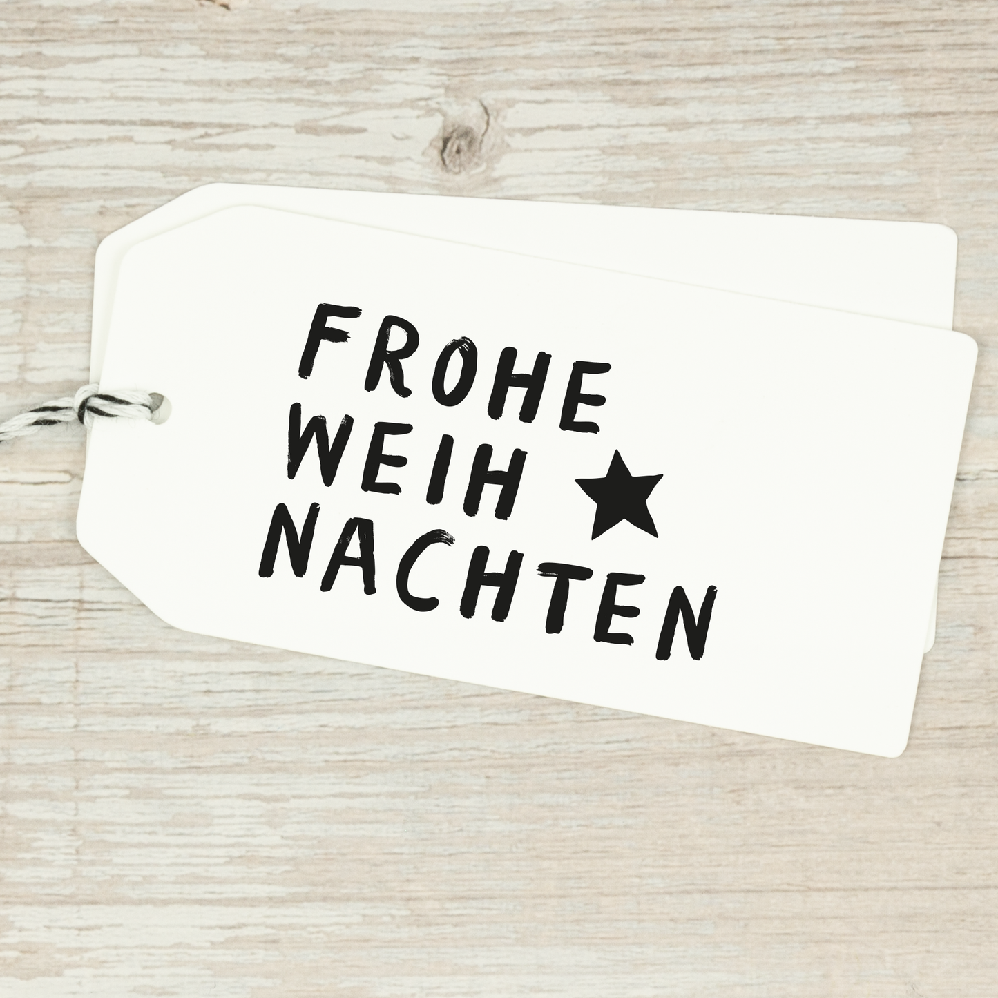Weihnachtsstempel "Frohe Weihnachten mit Stern" - 30x20 mm