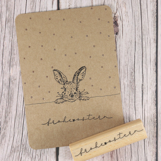 Osterstempel "frohe ostern" mit Herz