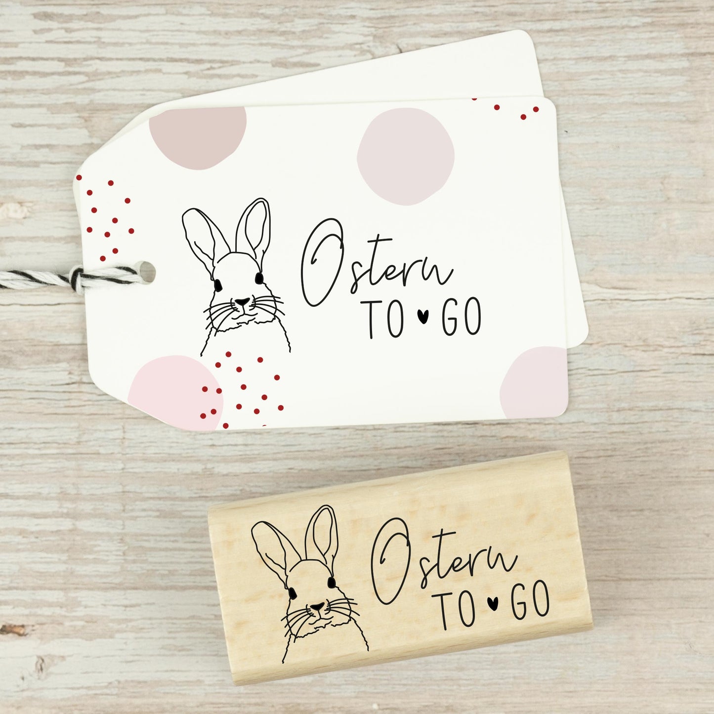 Osterstempel "Ostern to go" mit Hase - IN LOVE WITH PAPER