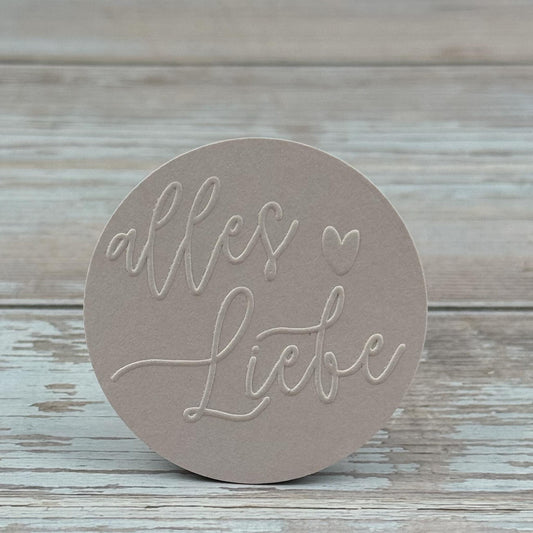 Prägestempel "alles Liebe"