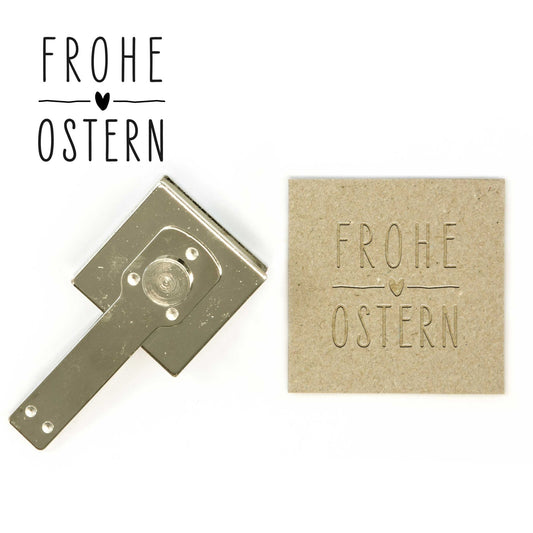 Prägestempel "Frohe Ostern" mit Herz - IN LOVE WITH PAPER