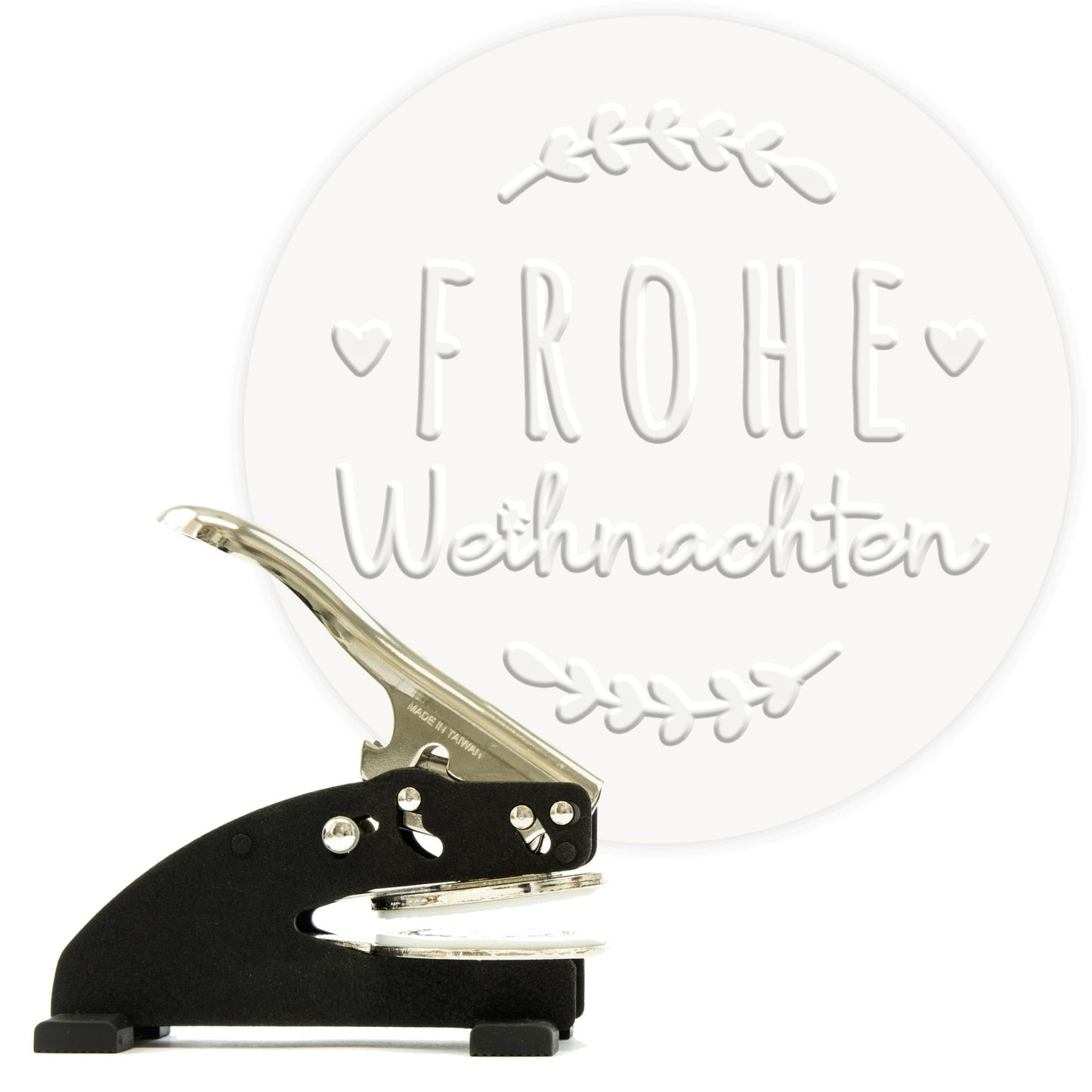 Prägestempel "Frohe Weihnachten" mit Kranz - IN LOVE WITH PAPER