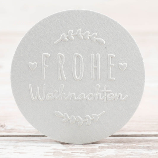 Prägestempel "Frohe Weihnachten" mit Kranz - IN LOVE WITH PAPER