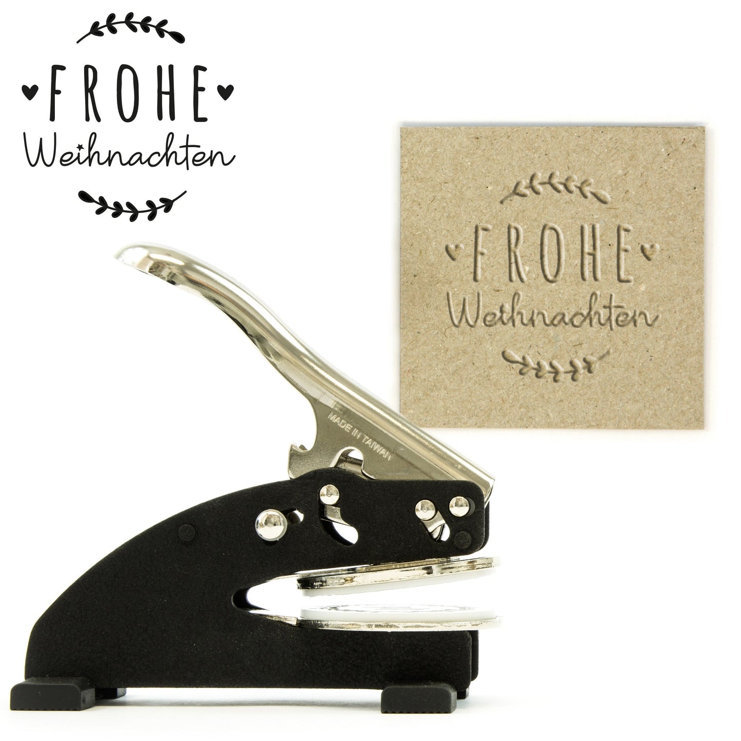 Prägestempel "Frohe Weihnachten" mit Kranz - IN LOVE WITH PAPER