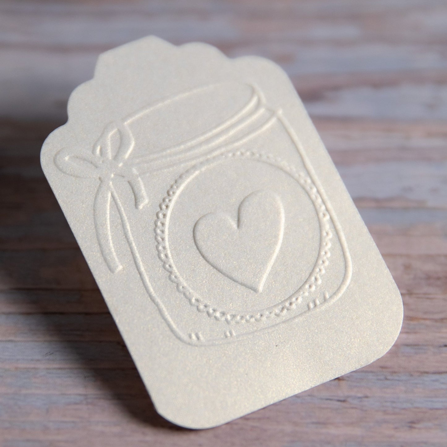 Prägestempel Herzglas für Selbstgemachtes - IN LOVE WITH PAPER