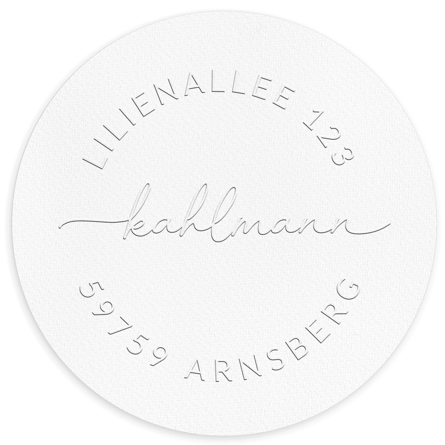 Prägestempel mit Adresse "Arnsberg" - IN LOVE WITH PAPER