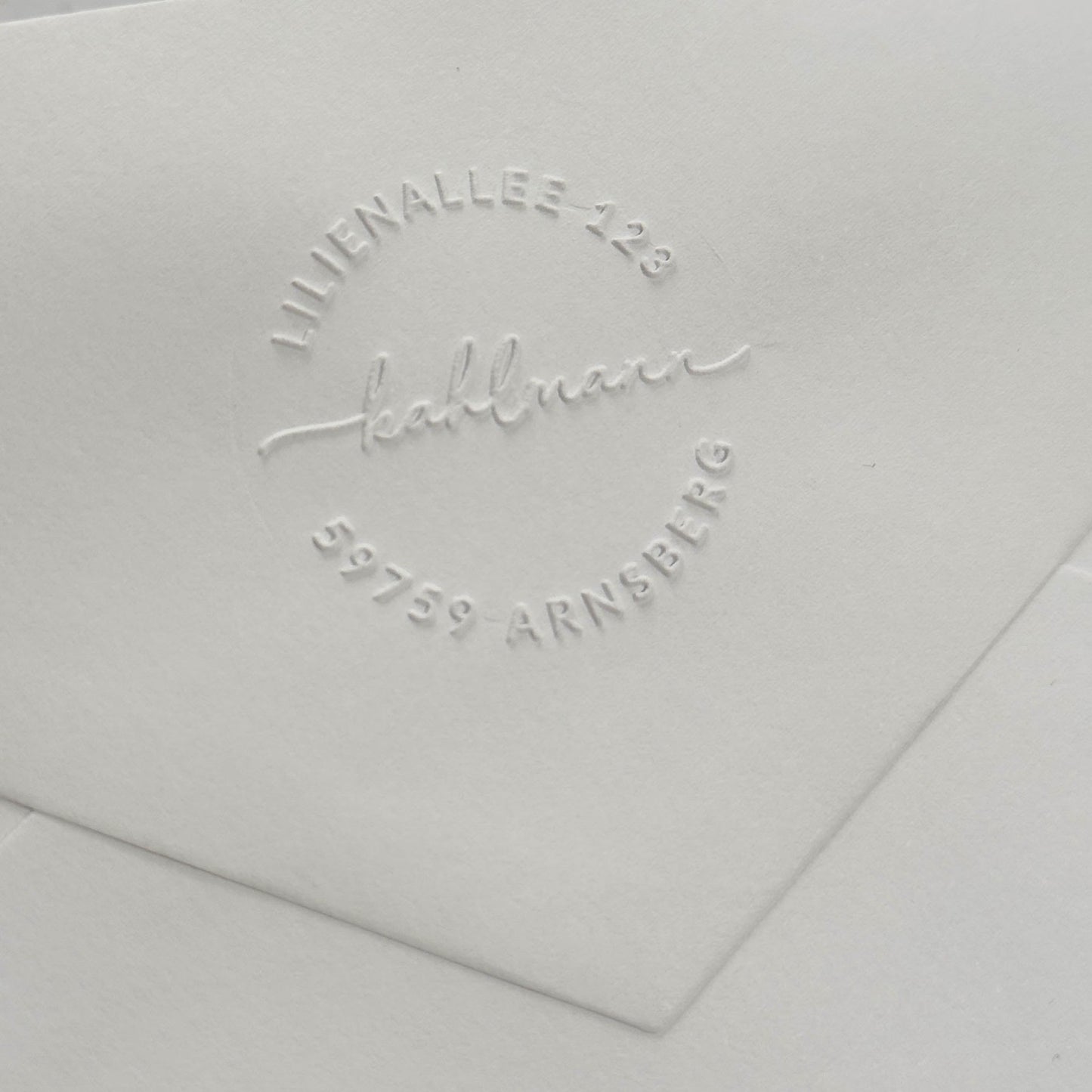 Prägestempel mit Adresse "Arnsberg" - IN LOVE WITH PAPER