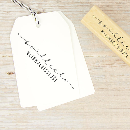 Filigraner Stempel "Fröhliche Weihnachtsgrüße"