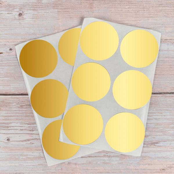 Runde Metallic-Sticker Gold (50 mm)