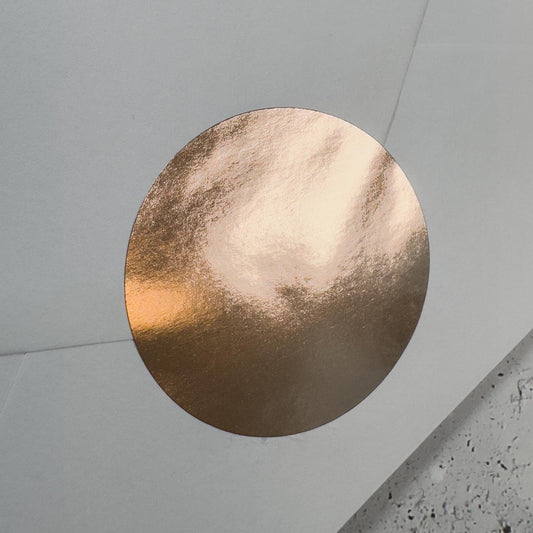 Runde Metallic-Sticker Rosé Gold (50 mm)