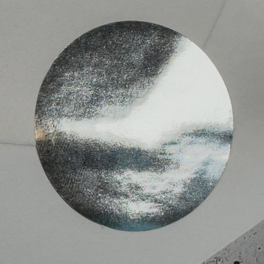 Runde Metallic-Sticker Silber (50 mm)