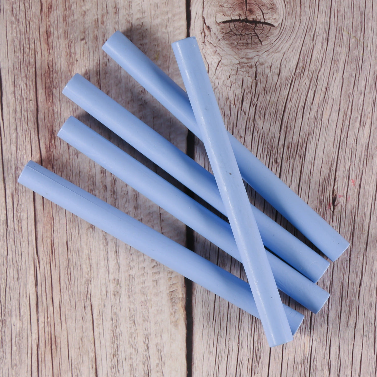 Fünf Siegelwachs-Stangen in himmelblau, matt, 11 mm – für Wachspistole und Wachstöpfchen