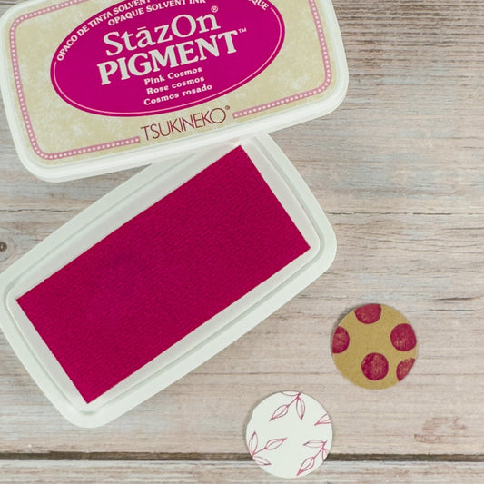 StazOn Pigment Pink Cosmos – Pinkes Stempelkissen für Glas, Keramik & mehr