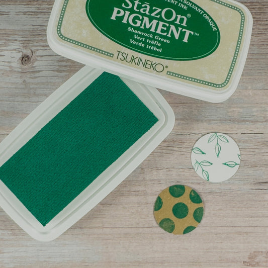 StazOn Pigment Shamrock Green – Grünes Stempelkissen für Glas, Keramik & mehr