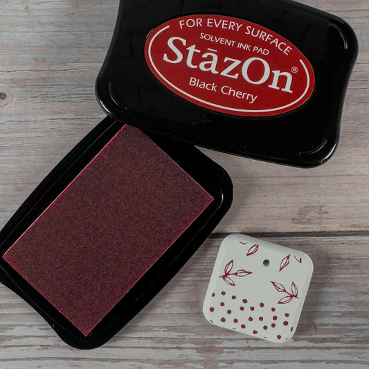 Stempelkissen StazOn Black Cherry (Kirschrot) / für Glas, Keramik, Raysin