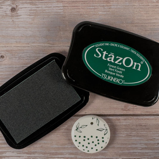 Stempelkissen StazOn Forest Green (Dunkelgrün) / für Glas, Keramik, Raysin