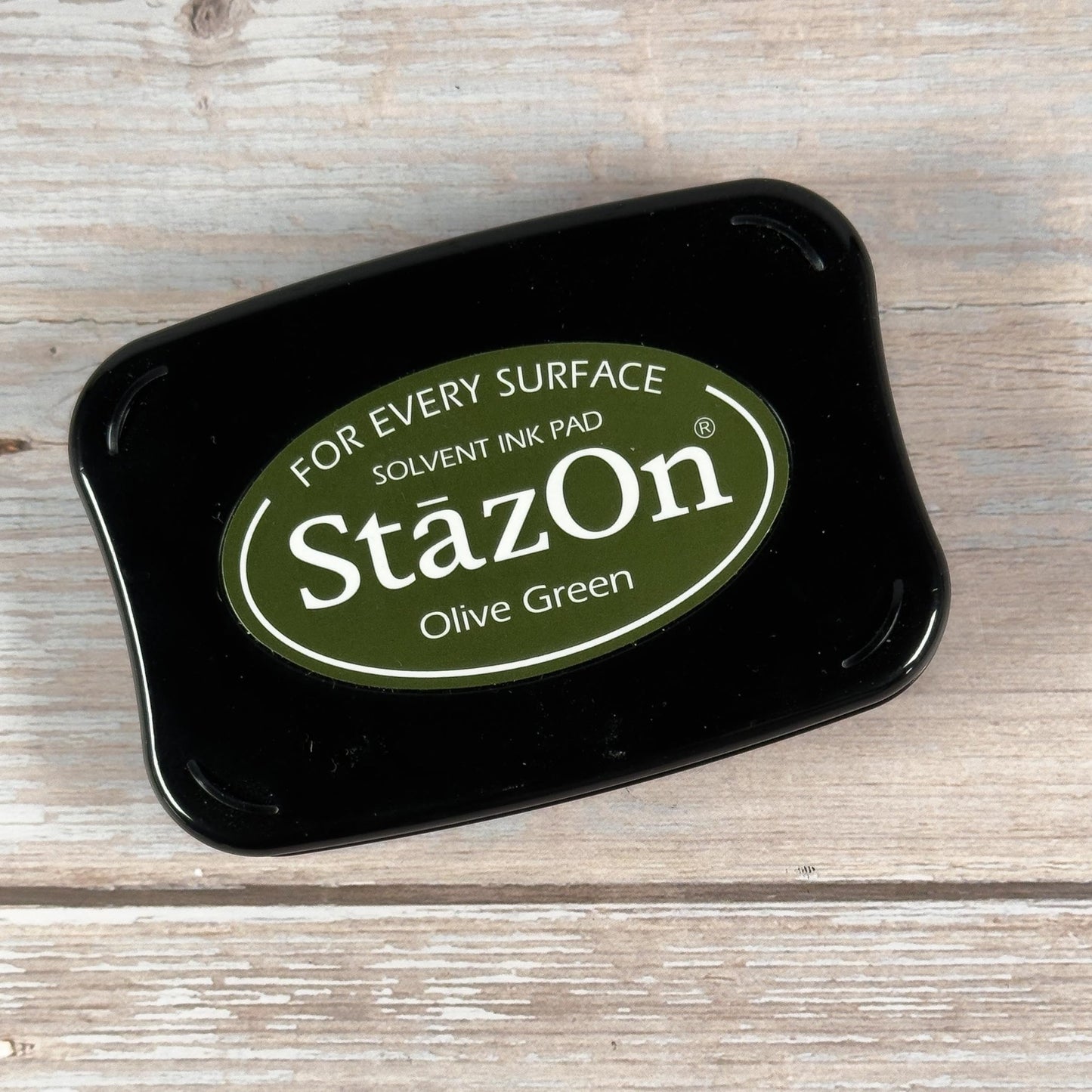 Stempelkissen StazOn Olive Green (grün) / für Glas, Keramik, Raysin - IN LOVE WITH PAPER