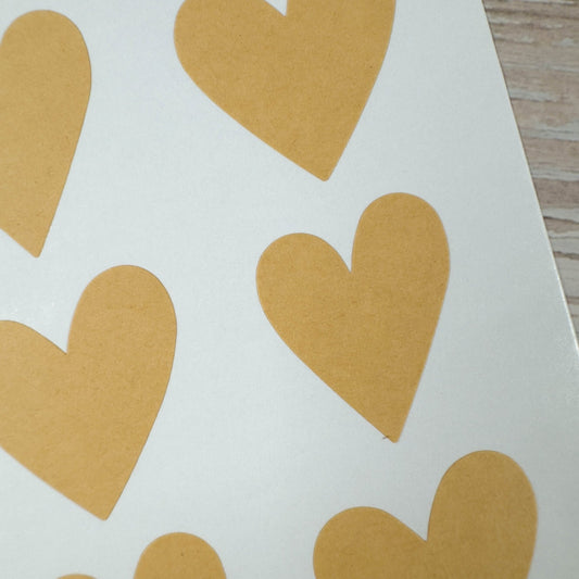 Sticker Herzen (Kraftpapier)