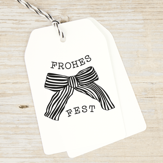 Weihnachtsstempel "Frohes Fest" mit Schleife