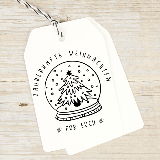 Weihnachtsstempel "Zauberhafte Weihnachten" mit Schneekugel - IN LOVE WITH PAPER