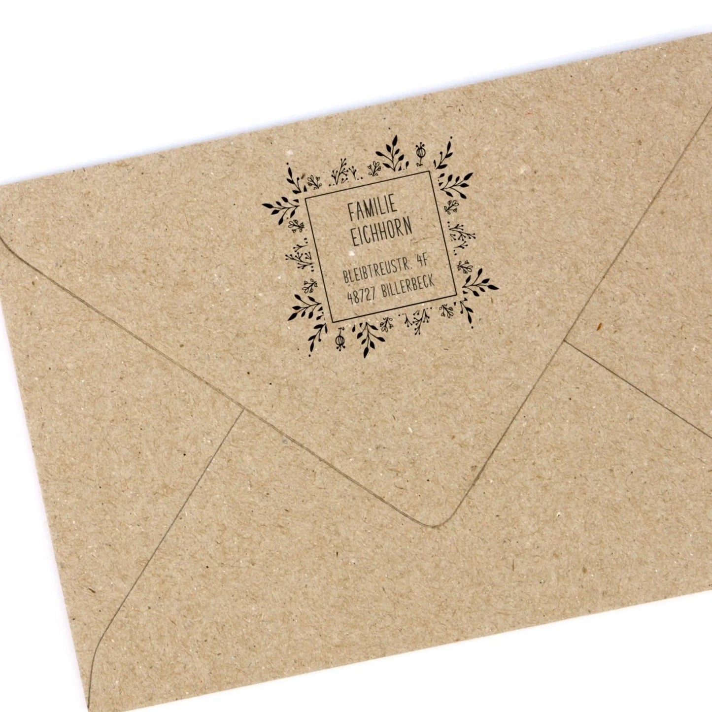 Adressstempel mit Blumenkranz "Billerbeck" - IN LOVE WITH PAPER