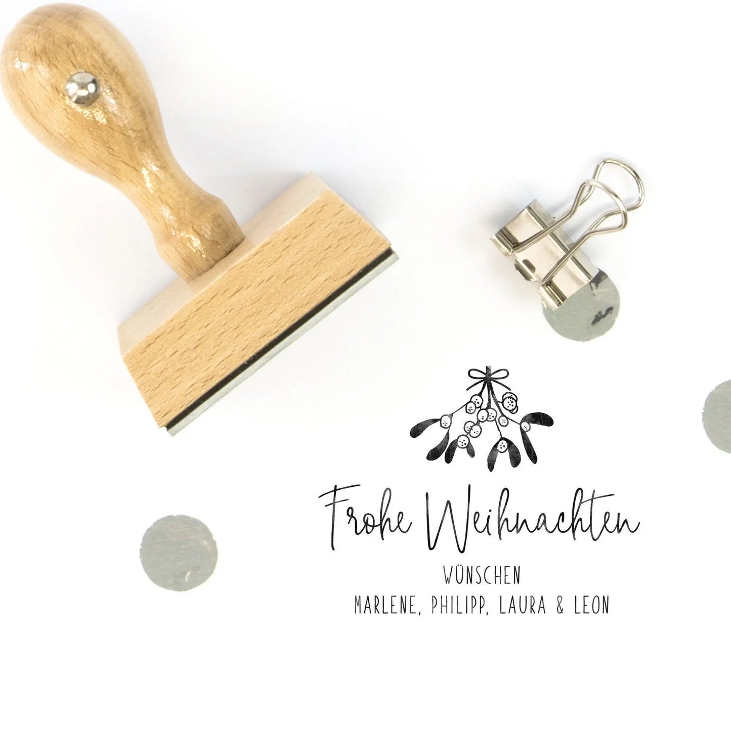 Adressstempel Weihnachten "Mistelstrauss" - IN LOVE WITH PAPER