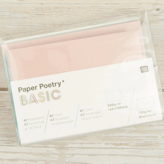 Klappkarten-Set Pastel DIN A7 (36teilig)