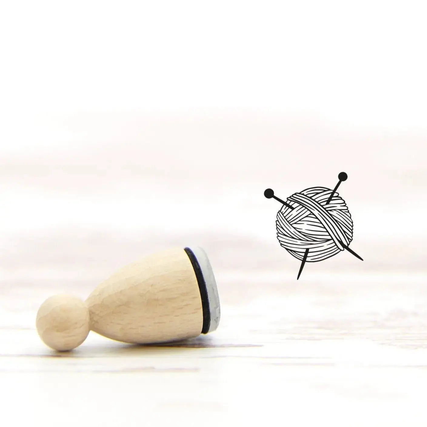 Ministempel Wolle mit Stricknadeln - IN LOVE WITH PAPER