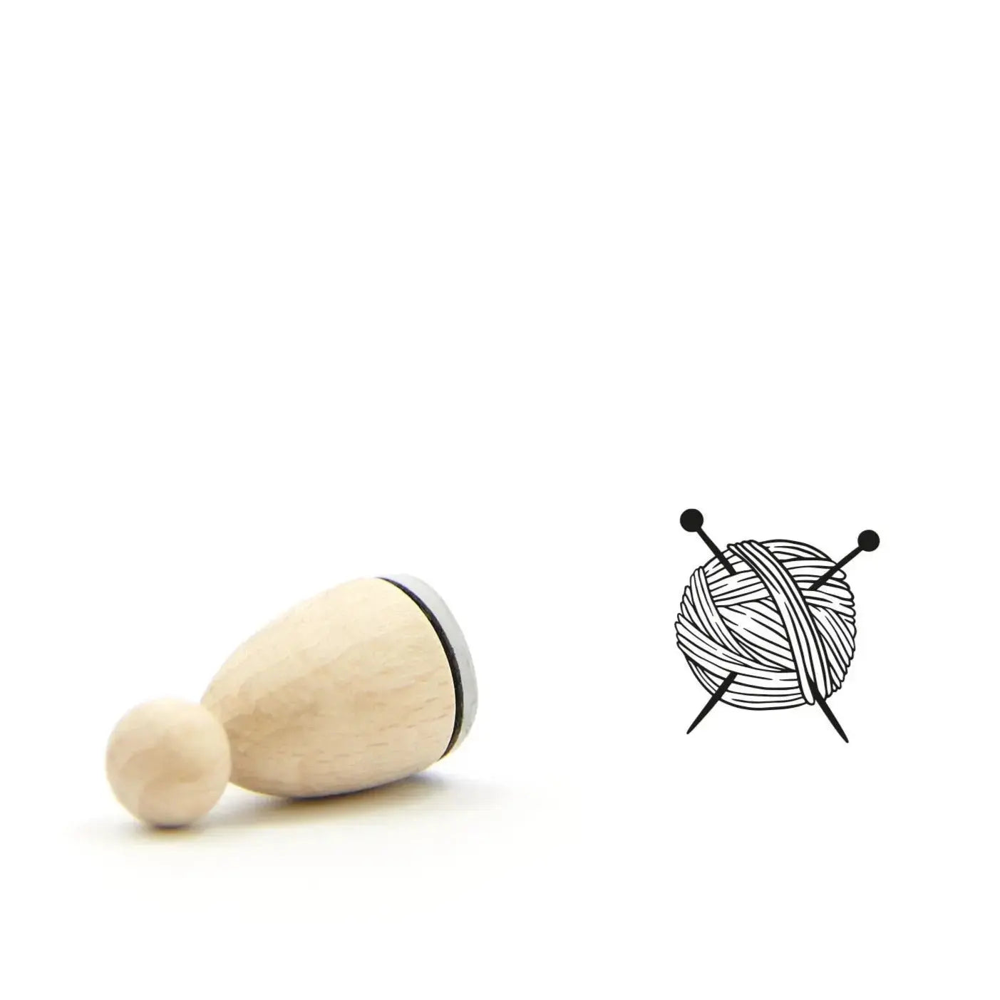 Ministempel Wolle mit Stricknadeln - IN LOVE WITH PAPER