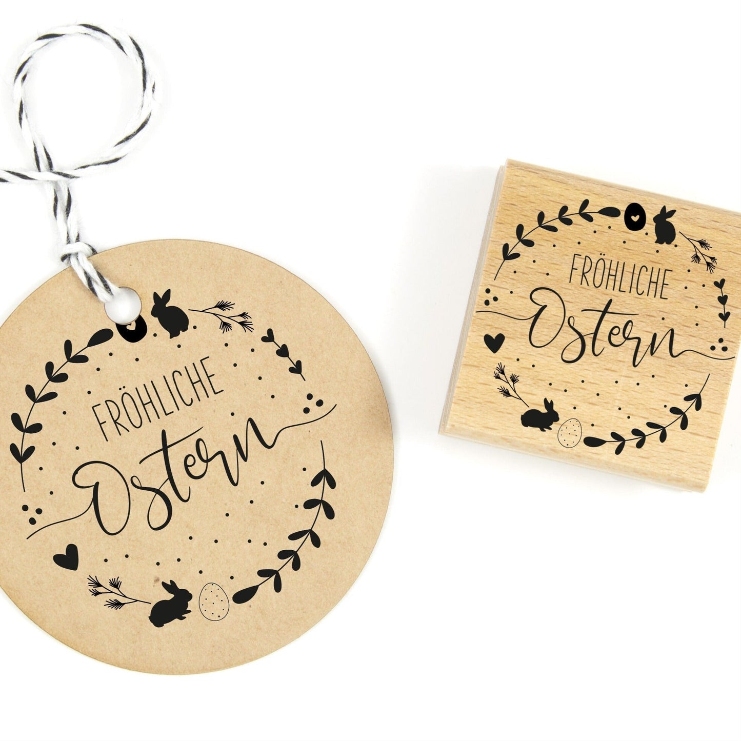 Osterstempel "Osterkranz Fröhliche Ostern"