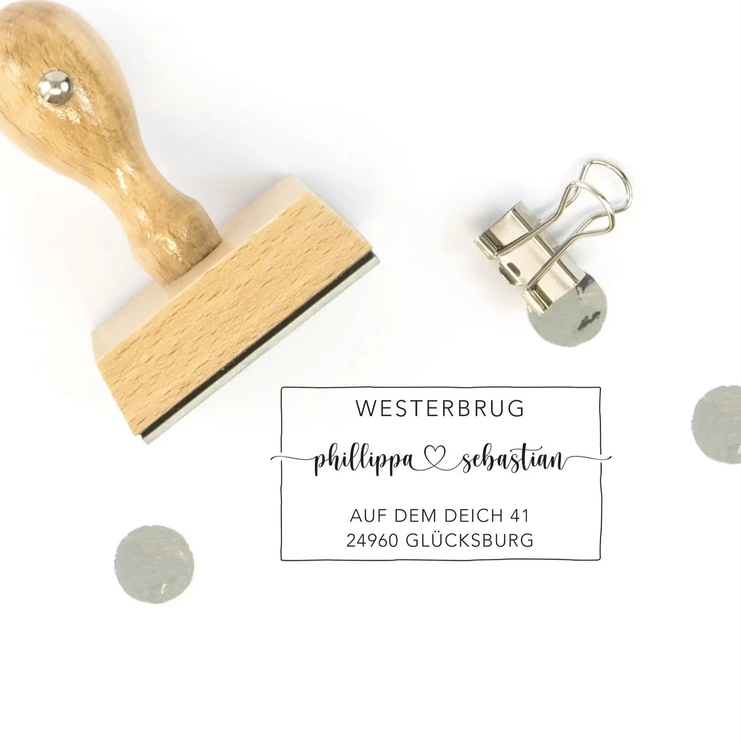 Personalisierter Adressstempel "Glücksburg" - IN LOVE WITH PAPER