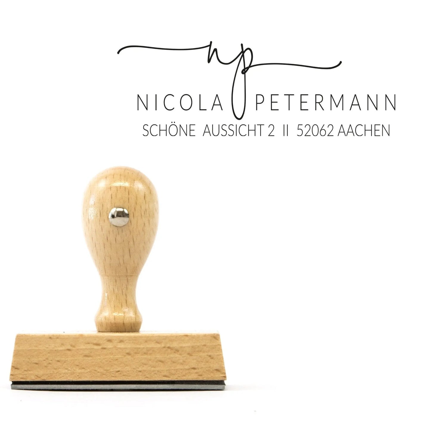 Personalisierter Adressstempel mit Initialen "Aachen" - IN LOVE WITH PAPER