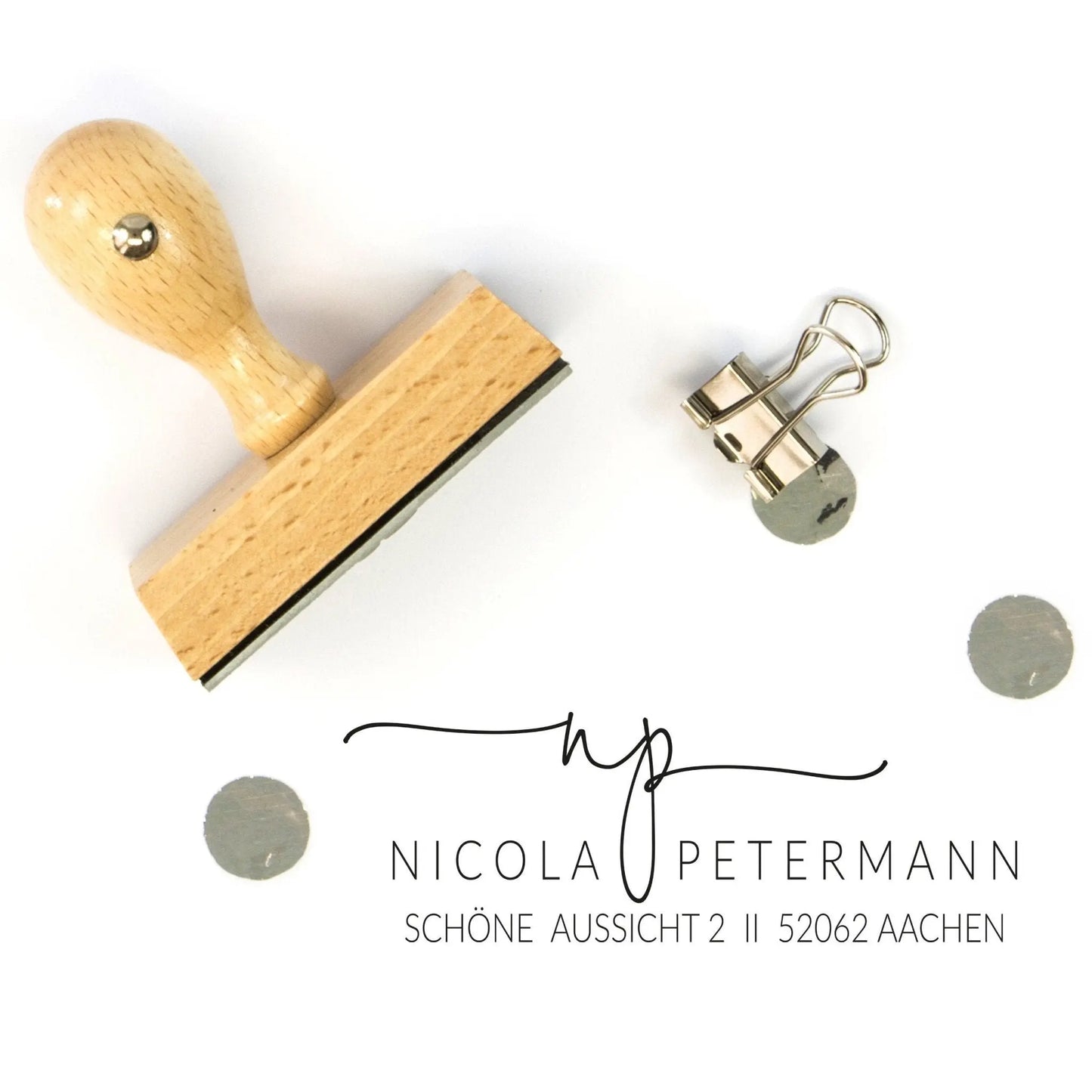 Personalisierter Adressstempel mit Initialen "Aachen" - IN LOVE WITH PAPER