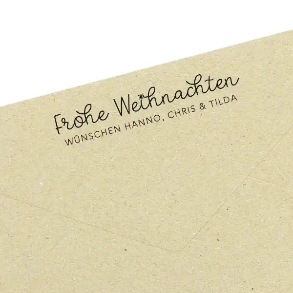 Personalisierter Weihnachtsstempel "Frohe Weihnachten" (PS01) - IN LOVE WITH PAPER